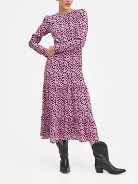 Mango Polka Dot Pink Maxi Dress